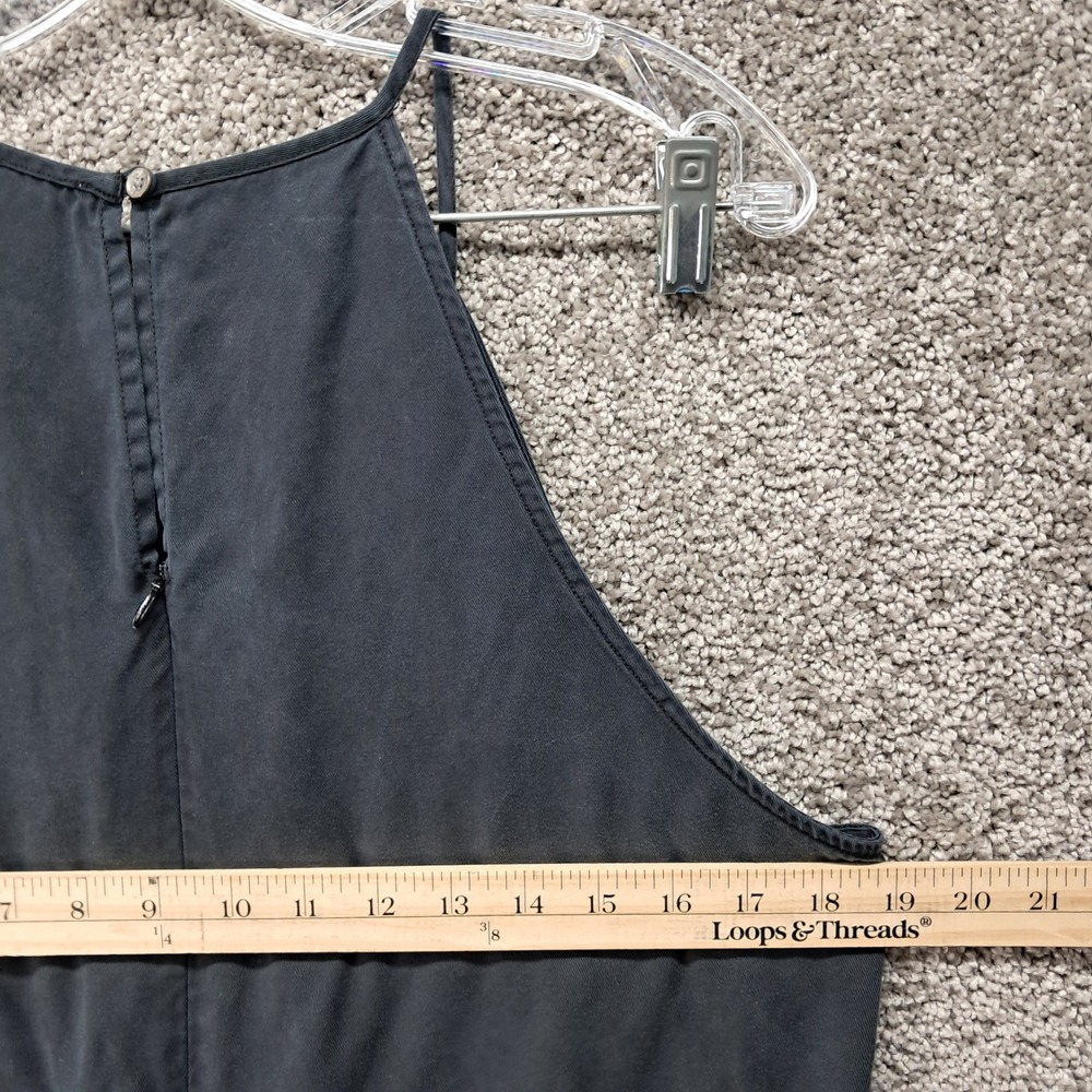Daily Ritual Womens Black Halter Pleated Neck Wide Leg Cropped Jumpsuit Size 14 - Picture 7 of 12